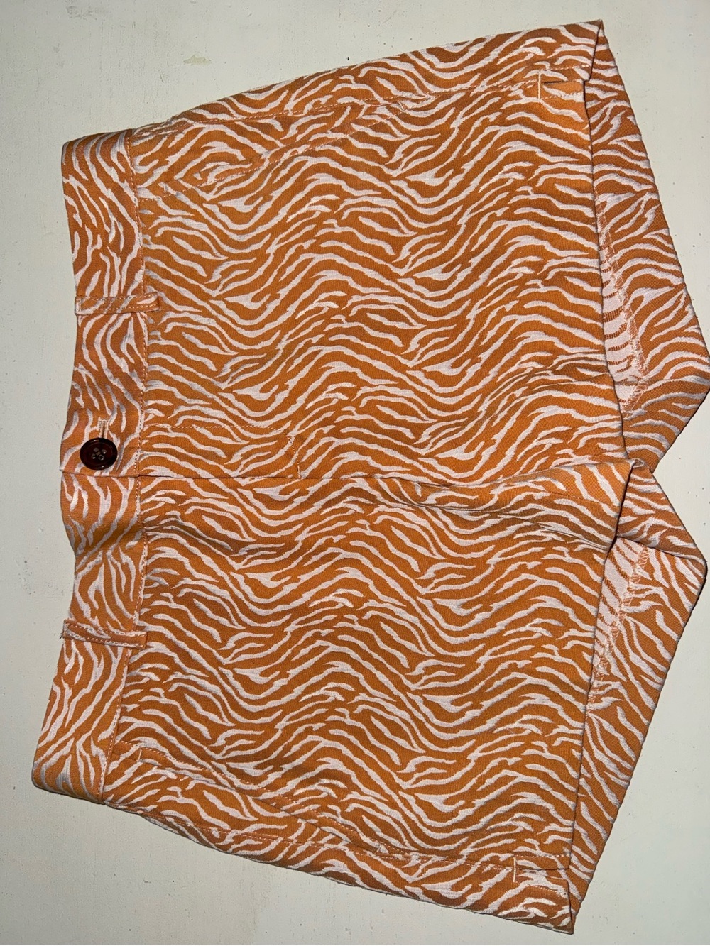 Banana Republic heritage shorts Orange and White Zebra Print